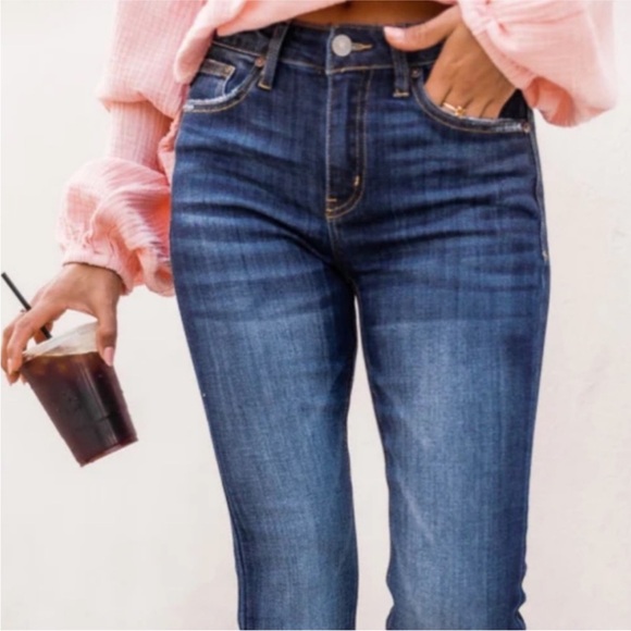 KanCan Flare Jeans Mid Rise Dark Wash Stretch Denim NWT Size 25 - Picture 5 of 5